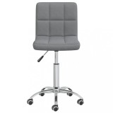 VidaXL Scaun de bucătărie pivotant, gri deschis, material textil