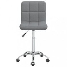 vidaXL Scaun de bucătărie pivotant, gri deschis, material textil