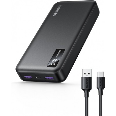 Baterie Externa UGREEN PB312, 20000mAh, 22.5W, QC + PD, 1 x USB-C - 2 x USB-A, Neagra foto