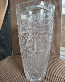 Superbă vaza Cristal de Bohemia tăiată manual .