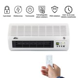 Incalzitor Electric Perete Thira 2000W, PTC Ceramic, Timer, Telecomanda, Protectie Supraincalzire, Alb/Negru