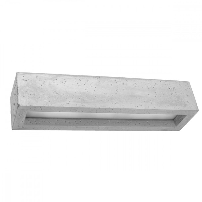 Lămpi De Perete Vega Gri Beton/Sticlă 2 Becuri Dreptunghiulare Moderne De Interior