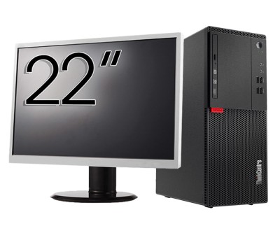 Pachet Second Hand Calculator LENOVO M710T Tower, Intel Core i3-6100 3.70GHz, 8GB DDR4, 256GB SSD, DVD-ROM + Monitor 22 Inch NewTechnology Media foto
