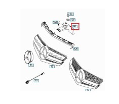Brida de legatura grila fata MERCEDES Clasa E COUPE/CABRIO (C207), 05.2009-01.2013; Clasa E COUPE/CABRIO (C207), 01.2013-, fata, vertical