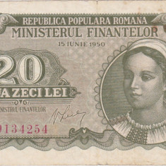 ROMANIA 20 lei 1950 aVF