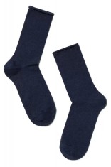 Șosete damă din bumbac fără elastic, Conte Elegant Comfort 000 - Navy, 36-37 (23)