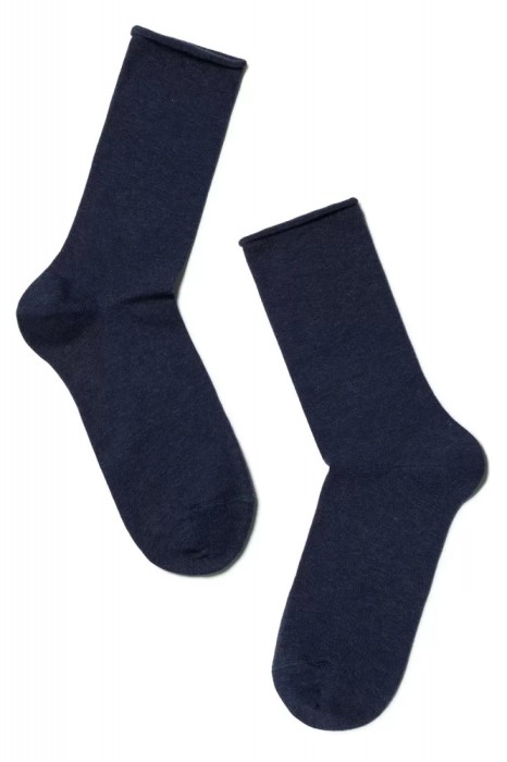 Șosete damă din bumbac fără elastic, Conte Elegant Comfort 000 - Navy, 36-37 (23)