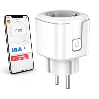 Priza inteligenta G16 WiFi, aplicatie mobila Tuya Smart Life, 16A, program alimentare, monitorizare consum, Amazon Alexa Google foto