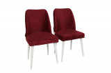 Set scaune 2 piese, Nmobb&nbsp;, Nova 782, Metal, Roșu Claret / Alb