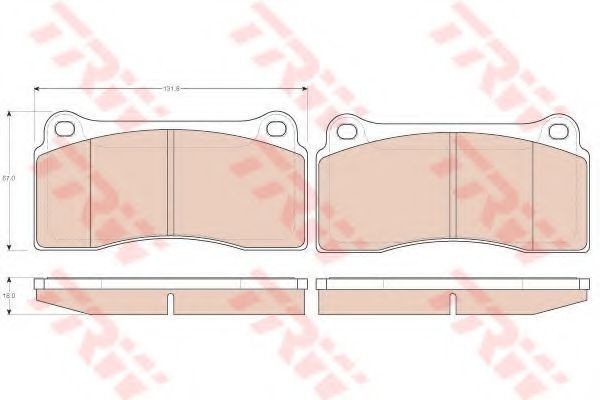 Set placute frana,frana disc JAGUAR XJ (NAW, NBW) (1996 - 2003) TRW GDB1536