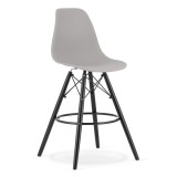 Scaun Bar/Bucatarie Artool Lamal, PP/Lemn, Gri/Negru, 54x55x107.5 cm, Modern, Suport Picioare, Protectie Podea, Rezistent