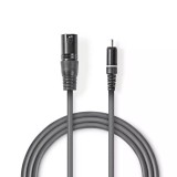 XLR-RCA audio cablu XLR 3pini tata - RCA tata 1.5m Gri NEDIS