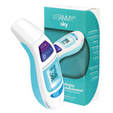 Cumpara ieftin Termometru multifunctional 4 in 1 Vitammy Sky, tehnologie infrarosu, 4 moduri de masurare, alarma febra, 30 masuratori