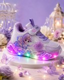 Cumpara ieftin Pantofi sport cu luminite, Model cu Zana, Piele ecologica, Fete, Mov (Marime