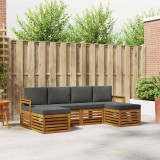 Cumpara ieftin Set de canapele de exterior 6 buc. 6-Locuri Natural si Antracit
