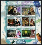 Mozambic 2011: Arta, Pictori Evrei - Set Complet, Colita + Bloc MNH, Timbre Straine
