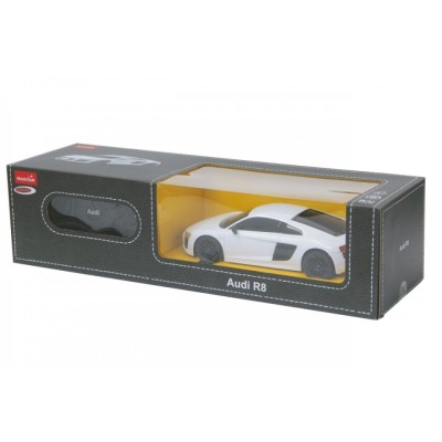 MASINA CU TELECOMANDA AUDI R8 ALB CU SCARA 1 LA 24 foto