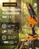 Mini fierastrau pe acumulator Rotor RMC-1.5 21V, 4500 rpm, lame 6/8", 1.5Ah