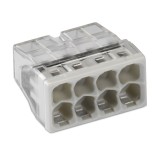 Conector Wago 24A 2273-208, compact, pentru 8 conductori unifilari, maxim 2.5 mmp, set 50 bucati