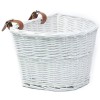 Cos Bicicleta Fata Ratan Alb, 21x36x24 cm, Curele Piele, Detasabil, Ghidon, ProCart
