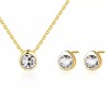 Set argint de bijuterii fine geometrice placate pentru femei SET400A, Argintboutique