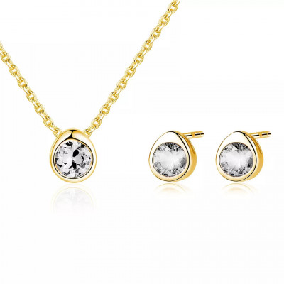 Set argint de bijuterii fine geometrice placate pentru femei SET400A foto