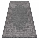 Covor SISAL PATIO 3071 greacă cadru țesute plate - negru, 136x190 cm