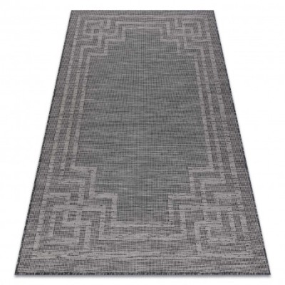 Covor SISAL PATIO 3071 greacă cadru țesute plate - negru, 78x150 cm foto