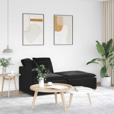 vidaXL Canapea modulară cu taburet și perne, catifea, negru 3321224