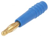 Mufă Banană 2mm 10A Albastră Aurit 0,5mm2