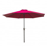 Umbrela de soare pentru terasa, rotunda cu inclinare si manivela, diametru 2.70 m, rosu, Oem