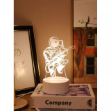 Lampa Decorativa 3D - Cosmonaut si chitara - 10x20 cm