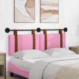 vidaXL Tăblie de pat suspendată Cu lumină LED Roz PU antic 3423964