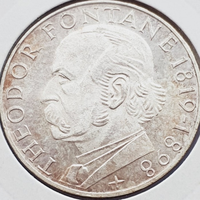 590 Germania 5 mark 1969 Theodor Fontane - G - km 125 argint