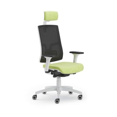 SCAUN ERGONOMIC PURE WHITE MESH PDH - Standard - Brate reglabile 4D foto