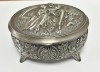 Casetă de bijuterii vintage din metal argintat Meiji 1890