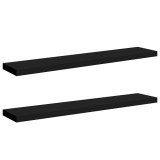 Cumpara ieftin Rafturi de perete suspendate 2 buc., negru 120x23,5x3,8 cm, MDF