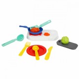 Set ustensile de bucatarie si aragaz, Little Chef, 12 piese