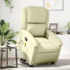 VidaXL Fotoliu rabatabil cu ridicare, crem, piele naturală 3204268