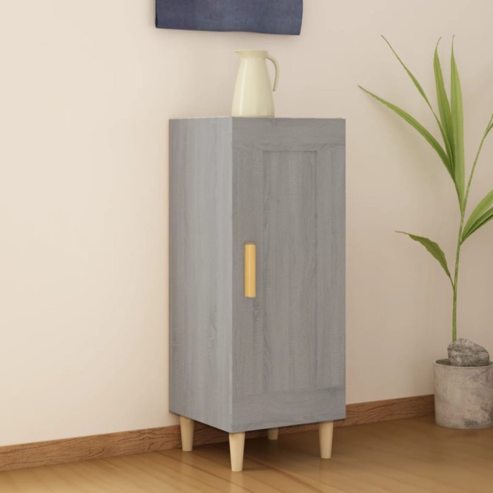 vidaXL Servantă, gri sonoma, 34,5x34x90 cm, lemn compozit