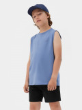 Tank top unicolor pentru băieți - denim, 4F Sportswear
