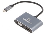 Adaptor USB 3.0 la HDMI și VGA cu USB-C, Gembird