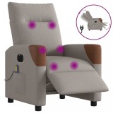 VidaXL Fotoliu electric de masaj rabatabil, gri taupe, textil