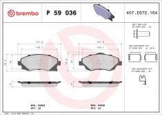 BREMBO P 59 036 PRIME LINE set placute frana,frana disc