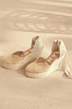 Cumpara ieftin Manebi espadrile Hamptons Heart-Shaped Wedge Espadrilles culoarea bej, toc pana, M 1.1 WH