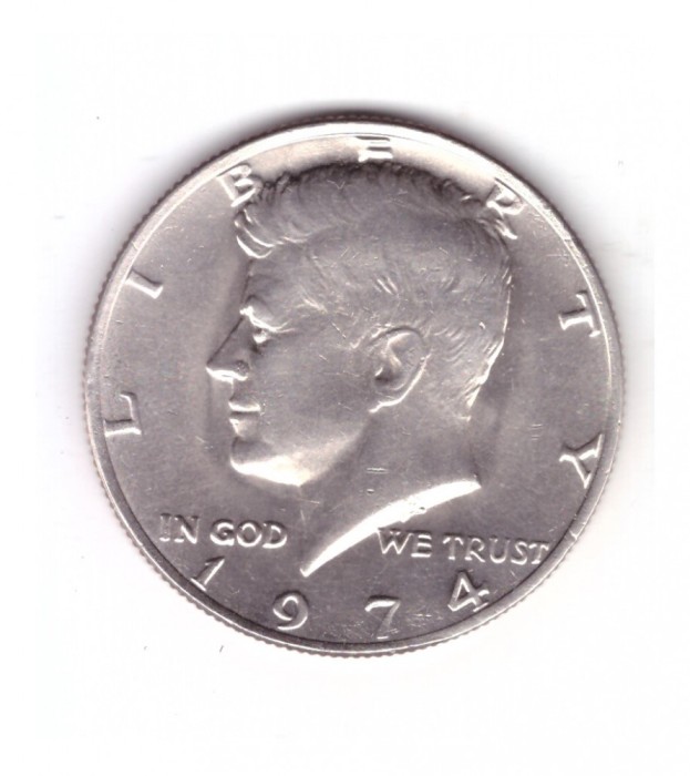 Moneda SUA 1/2 dollar/dolar 1974, stare buna, curata