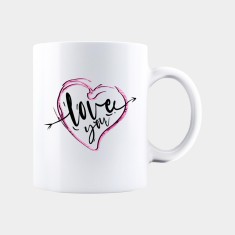 Cana alba personalizata LOVE YOU, INOVATIX&reg;. 330ml