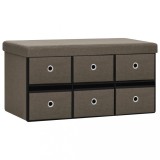 Cumpara ieftin Banca depozitare pliabila, maro, 76x38x38 cm, imitatie panza