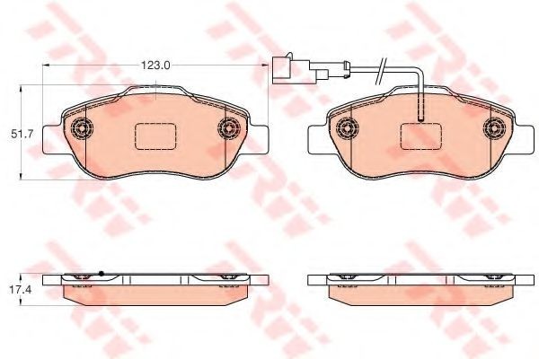 Set placute frana,frana disc FIAT PANDA (312) (2012 - 2016) TRW GDB2039
