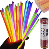 Set 100 Bete Fosforescente , 20 cm, 8 Culori, Pentru Petreceri si Evenimente